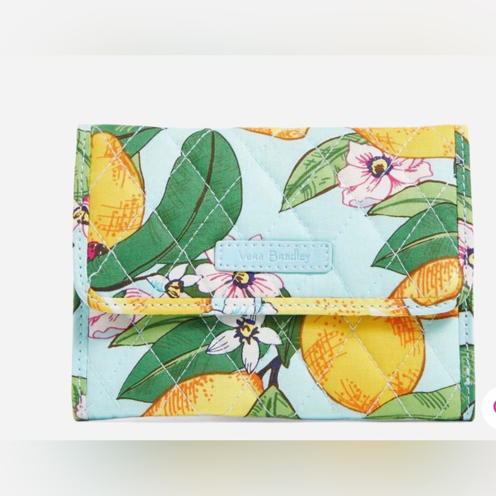Vera Bradley RFID Euro Wallet in Lemon Grove